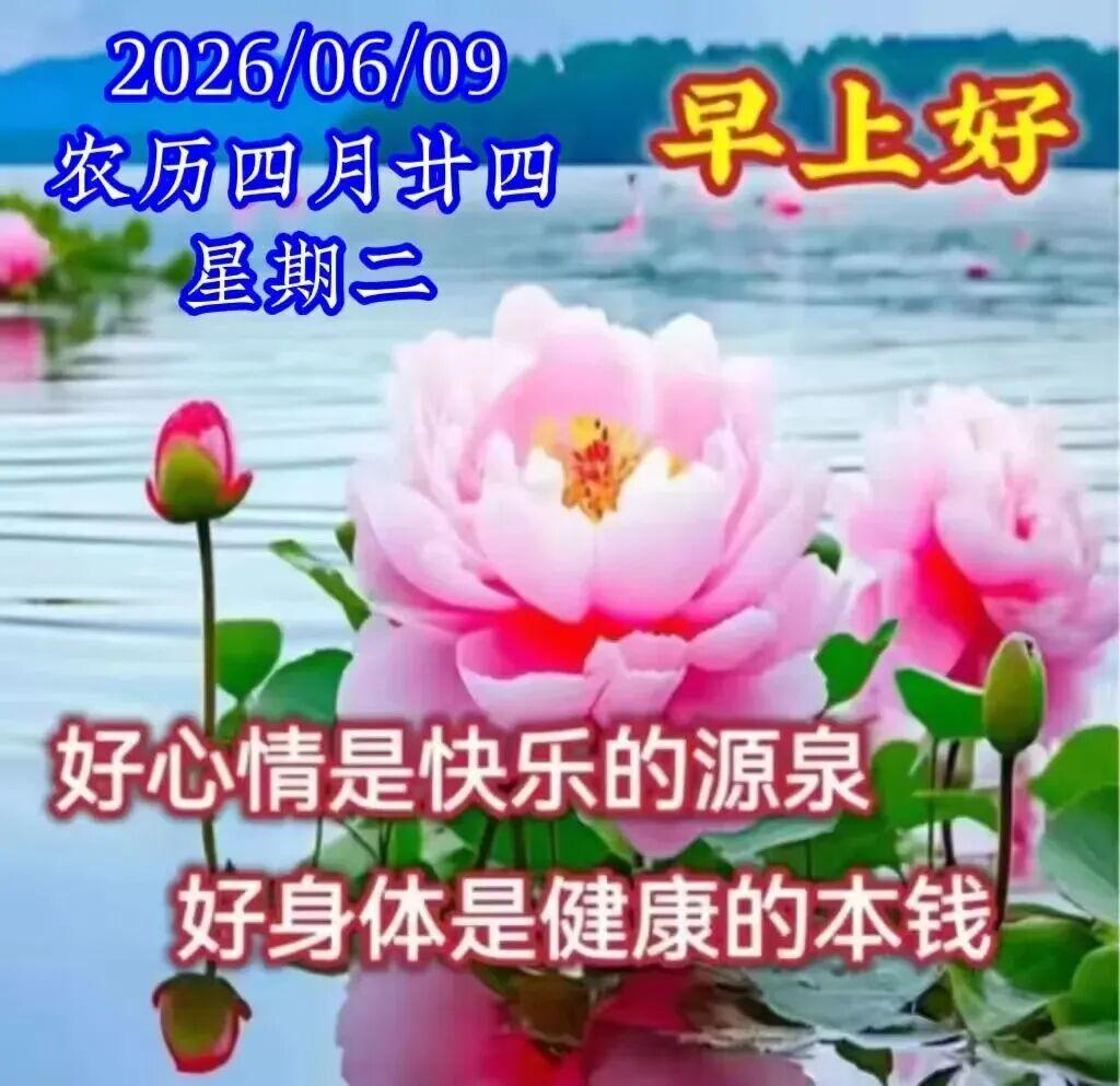 🌹🍎🌺六月九日清晨好呀！天亮了空气格外清爽，起身慢慢活动活动身子。三餐吃清