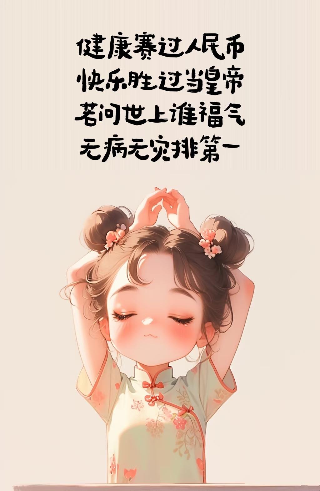 男人没了健康，
老婆再当新娘；
女人没了健康，
老公又进洞房；
老人没了健康，