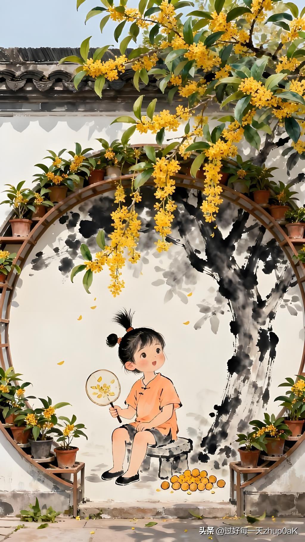 《竹窗》
——元·马臻
竹窗西日晚来明，
桂子香中鹤梦清。
侍立小童閒不动，
萧