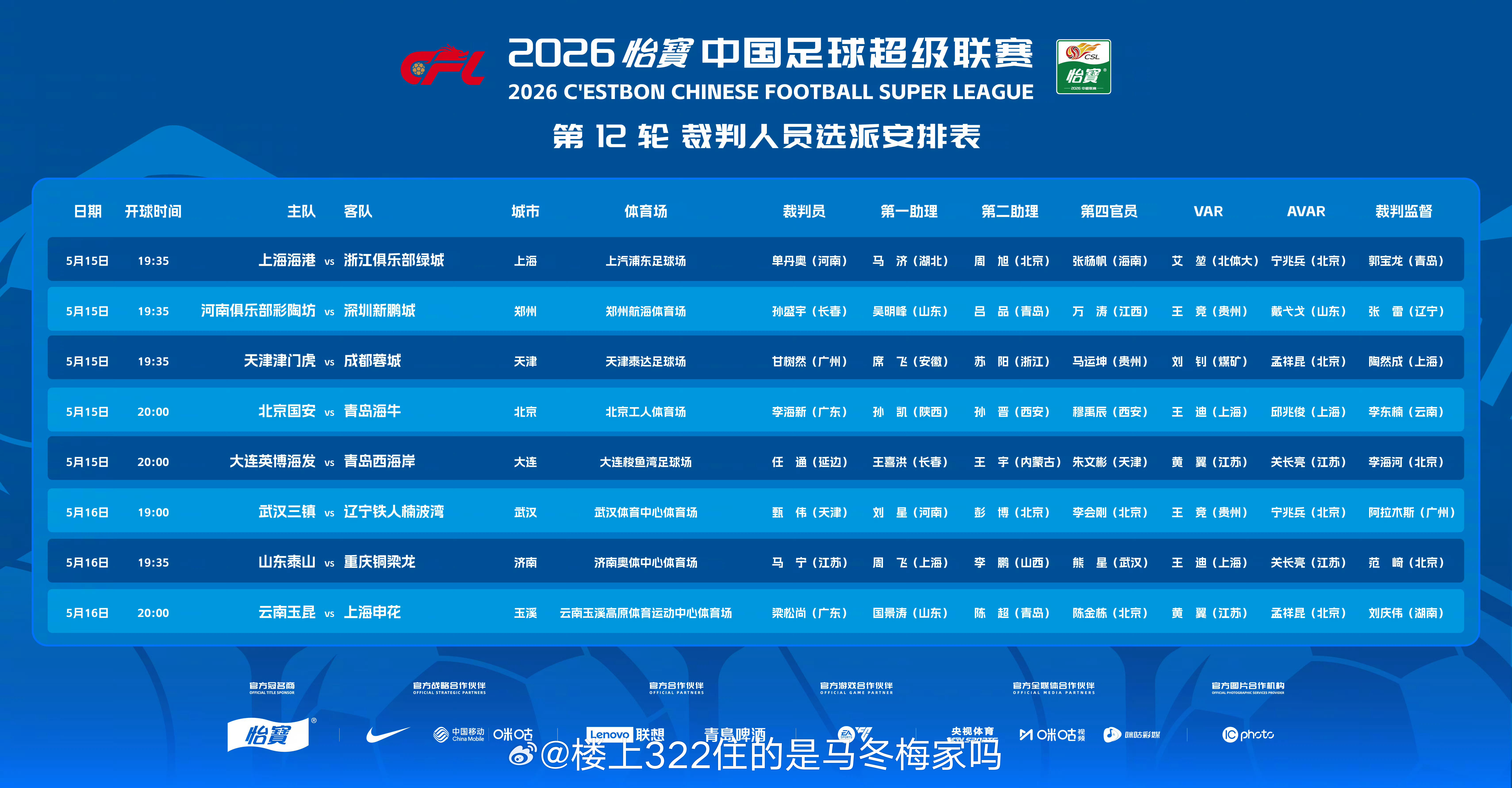 山东泰山vs重庆铜梁龙 马宁上一场吹掉了国安3个进球，希望类似的场景不会发生在泰