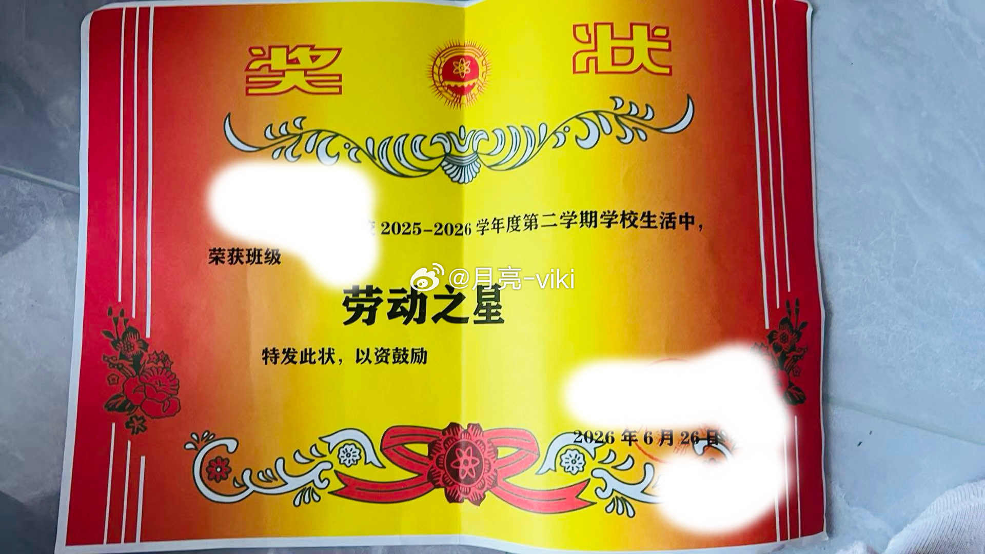 收到小哭包第一张奖状，激动半天以为学渣逆袭，定睛一看：劳动之星。行，读书不行，干