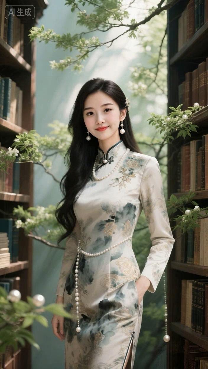 七绝●书香四月/古韵  

薄雾轻纱透艳阳，
梨花好学探书房。
芳香四溢时光美，