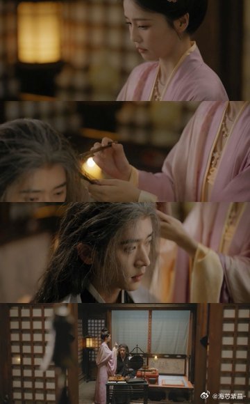 莫离白鹿给丞磊染发全程无对白，只有梳子落下的声响。镜里镜外目光绞在一处，恨不得时