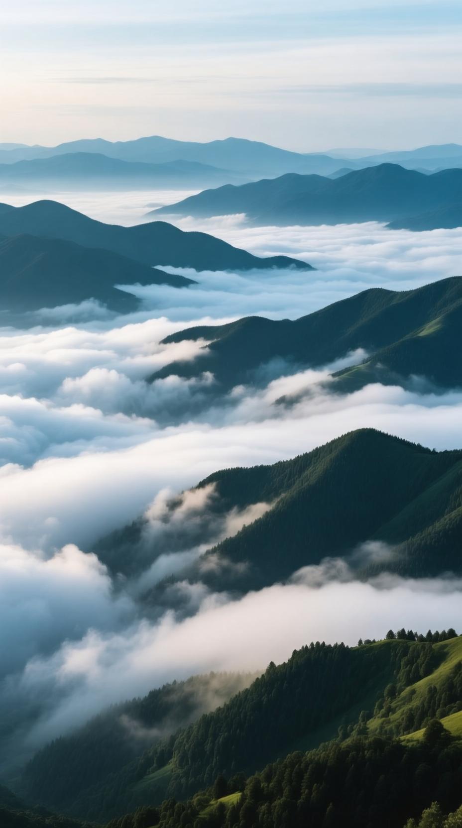 下联：疏疏密密岭上云