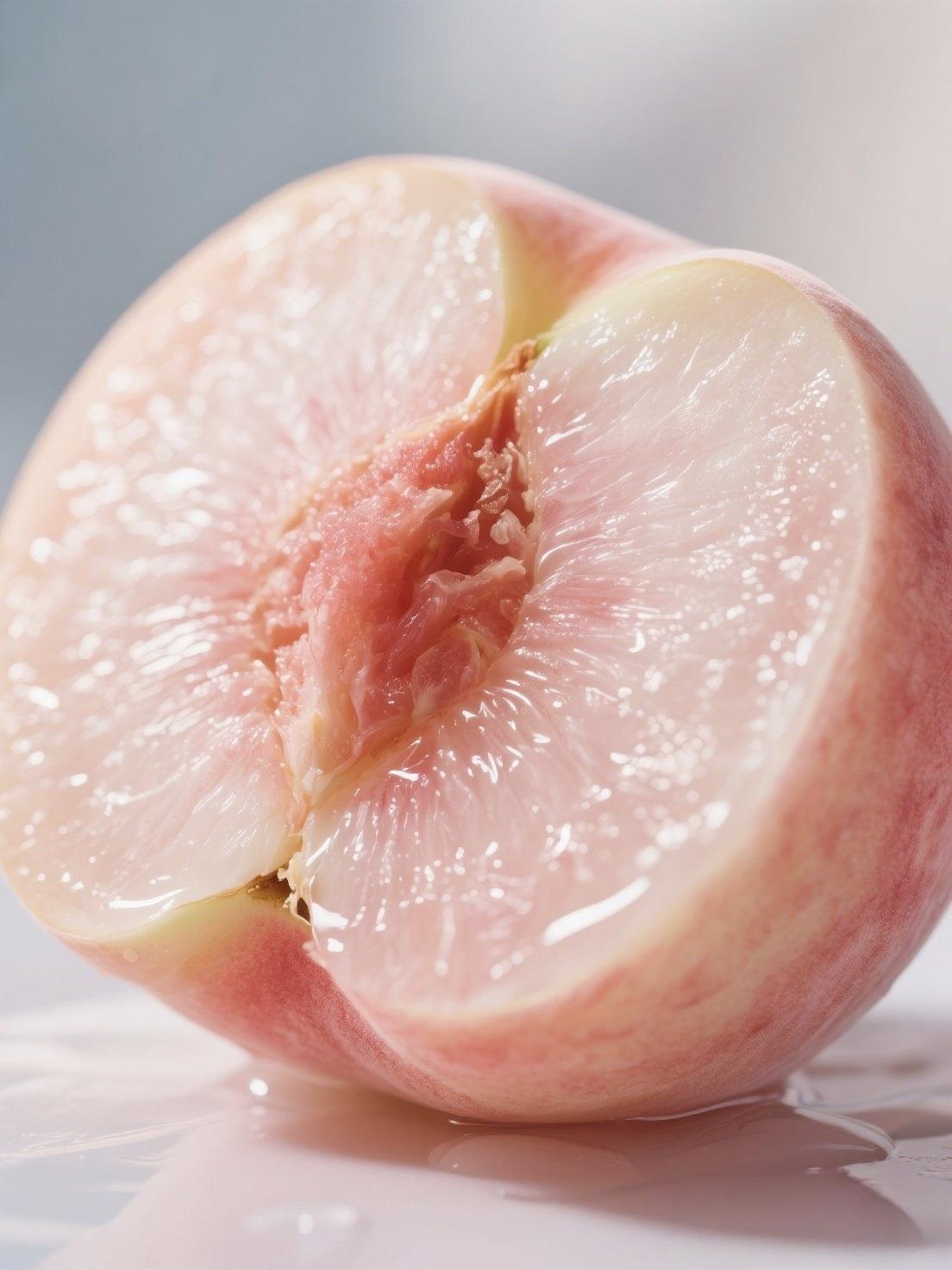 美食与美人,哪一个更动人?水嫩多汁，这蜜桃就像是水嫩的妙龄少女甜汁蜜桃 甜口脆蜜