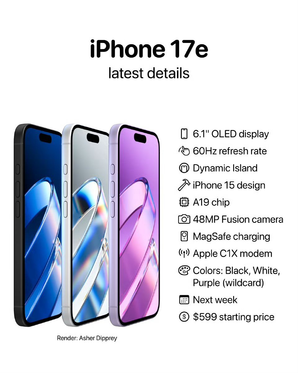 iPhone 17e发布了iPhone17e值得买吗？看看基配置，6.1英寸OL