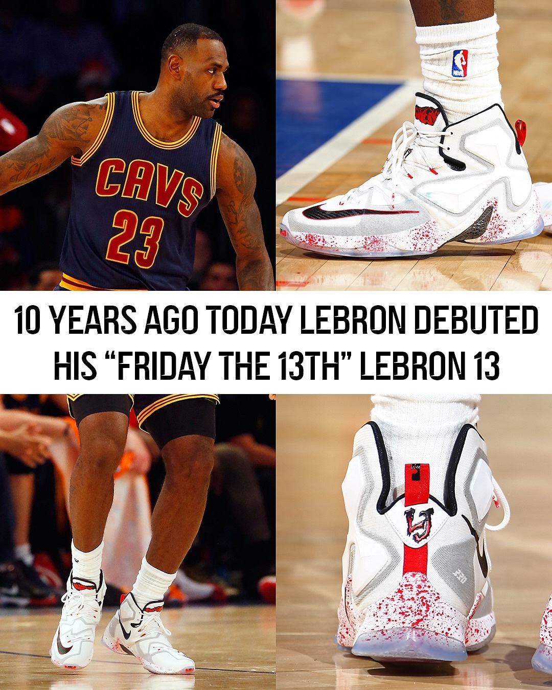 10年前，詹姆斯上脚的詹姆斯13。