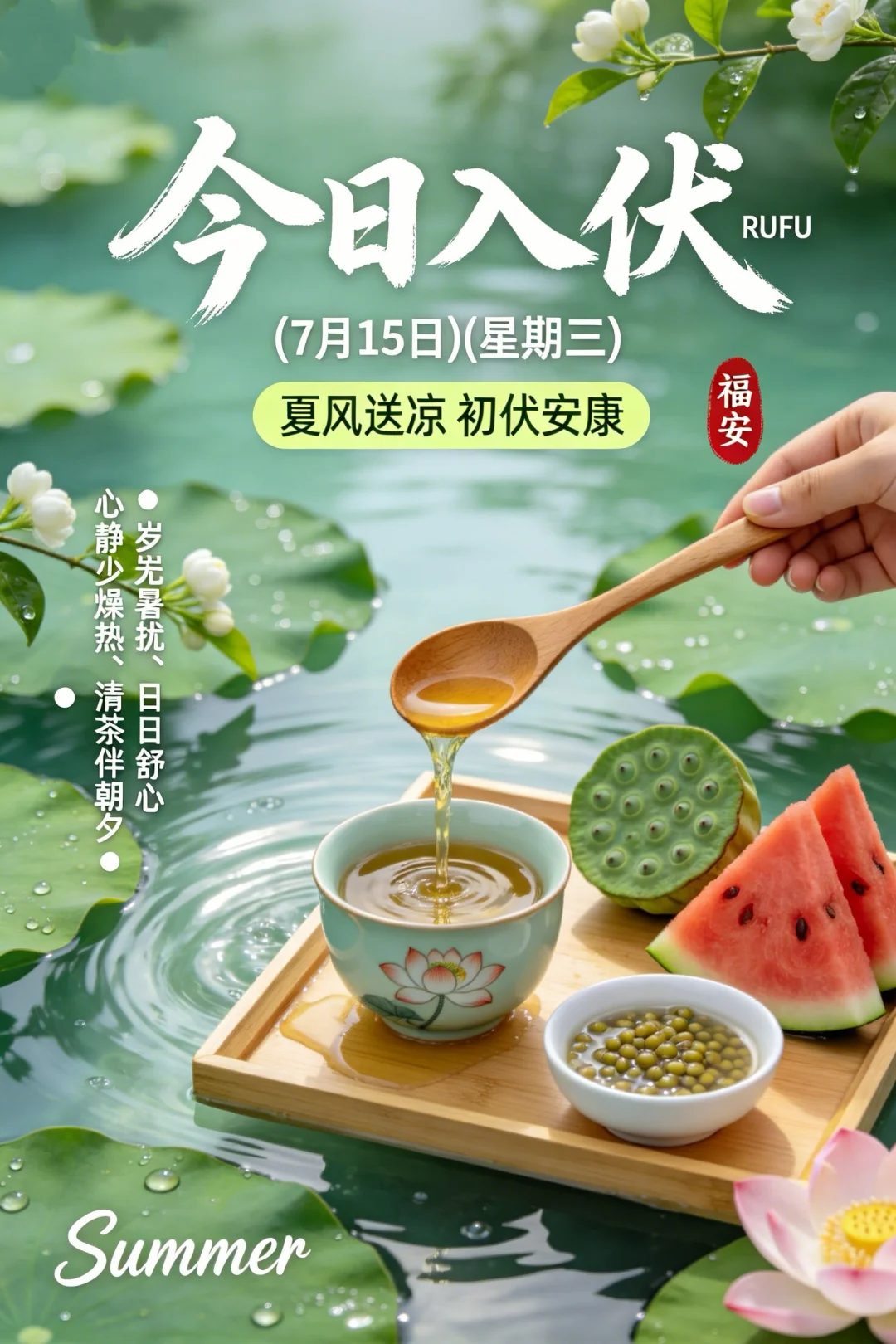 今日入伏，初伏图片海报壁纸
