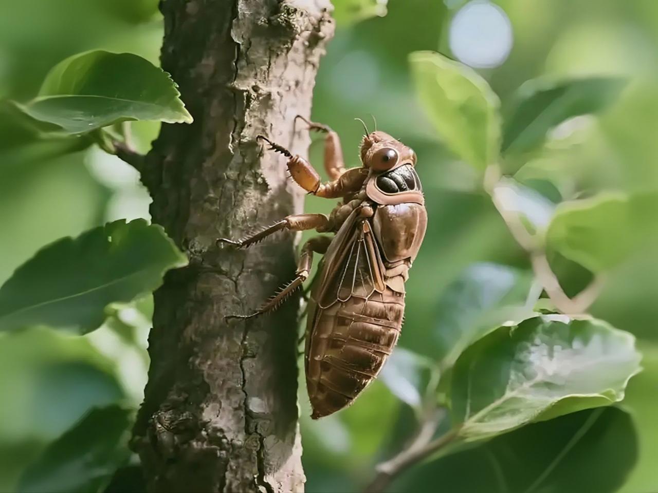 三月·知了奏响春耕曲》
 
惊蛰刚过，老槐树上的知了就醒了。不是盛夏的聒噪，是怯