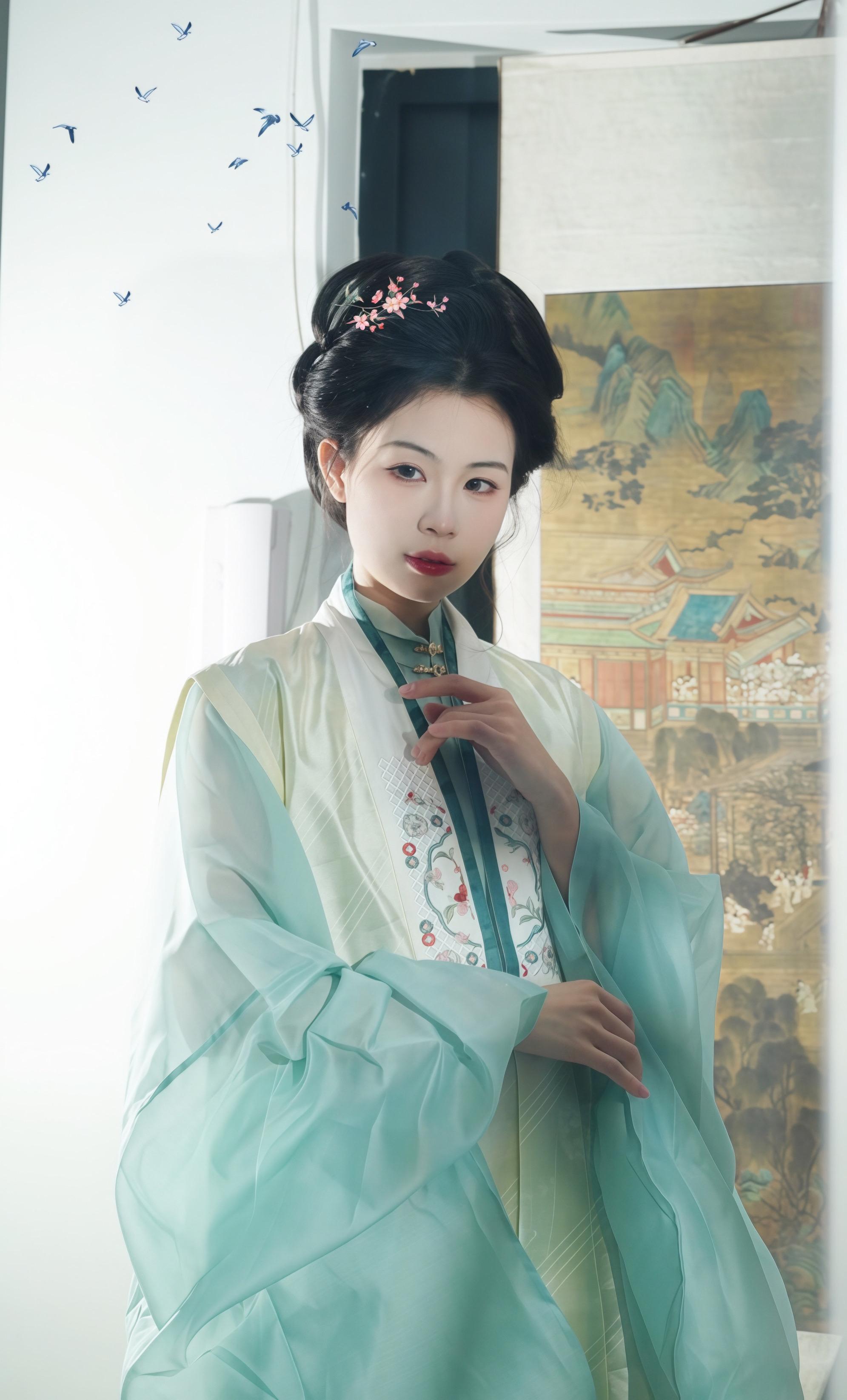 今日不簪花  其实是在美图里面找的贴纸花花簪上