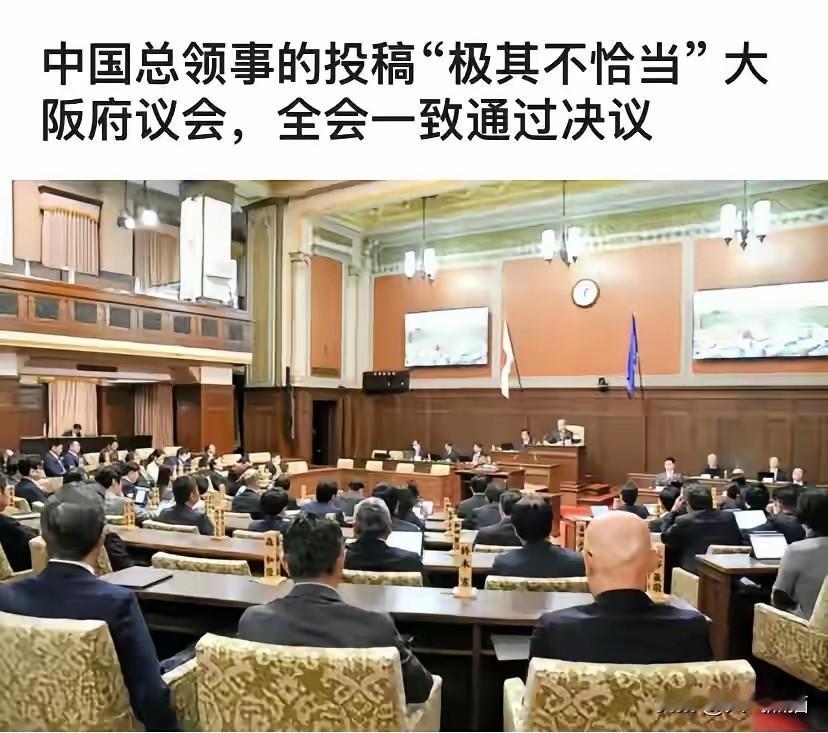 日本大阪府的这次要求薛剑总领事道歉的决议，根本就是无稽之谈。
11月28日，日本