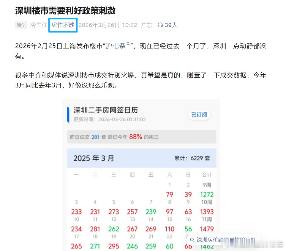 3月份我就呼吁深圳赶紧出政策，晚了一个多月啊。 