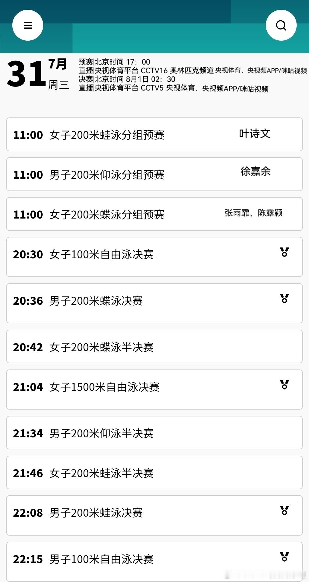 #中国游泳队[超话]#[全力以赴]巴黎#奥运会游泳# 第5天 第9场 #中国游泳