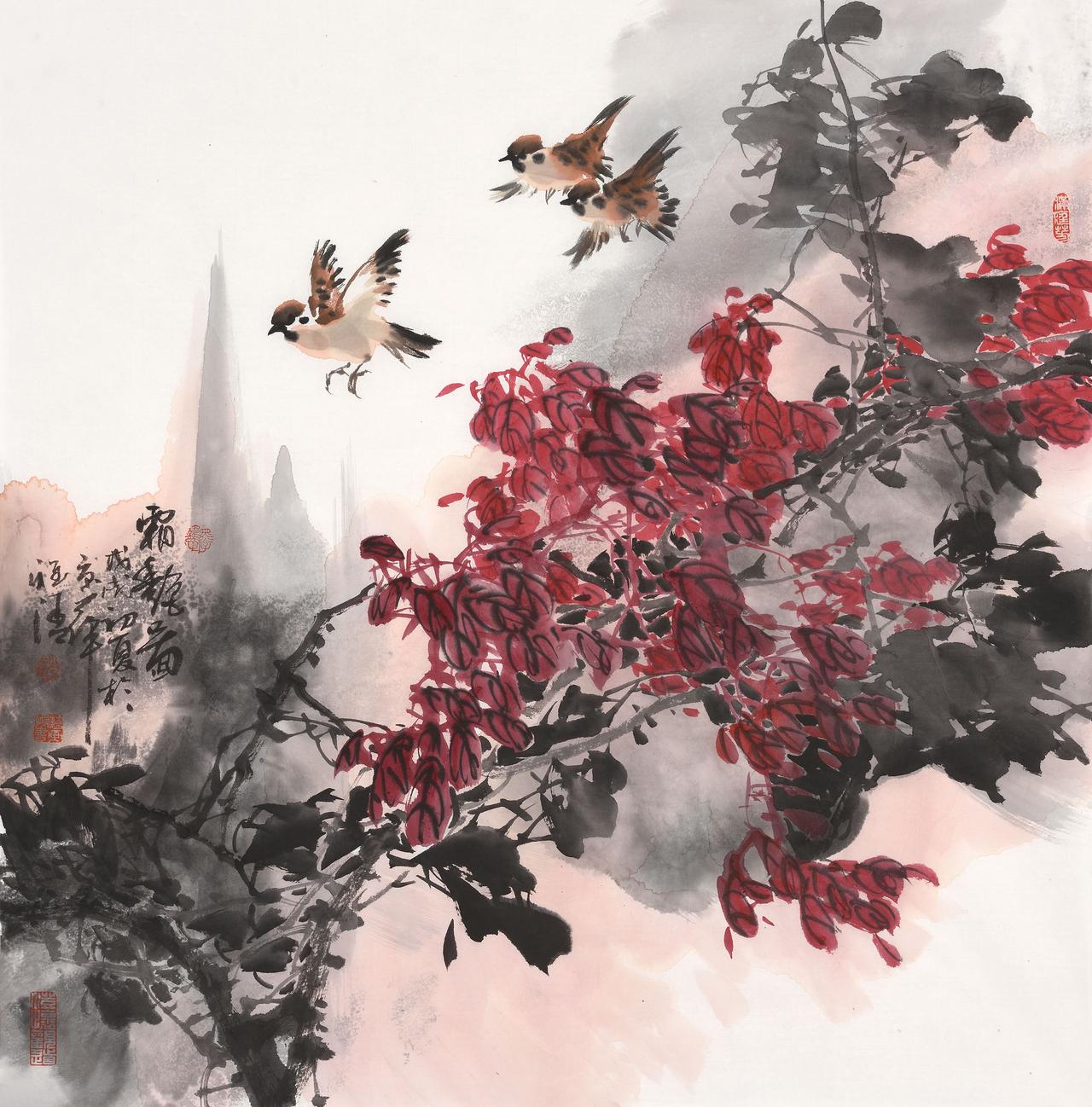 赵雅清老师，笔下生辉，墨彩交融。其花鸟作品，唯美至极，如诗如画，每一笔、每一划，
