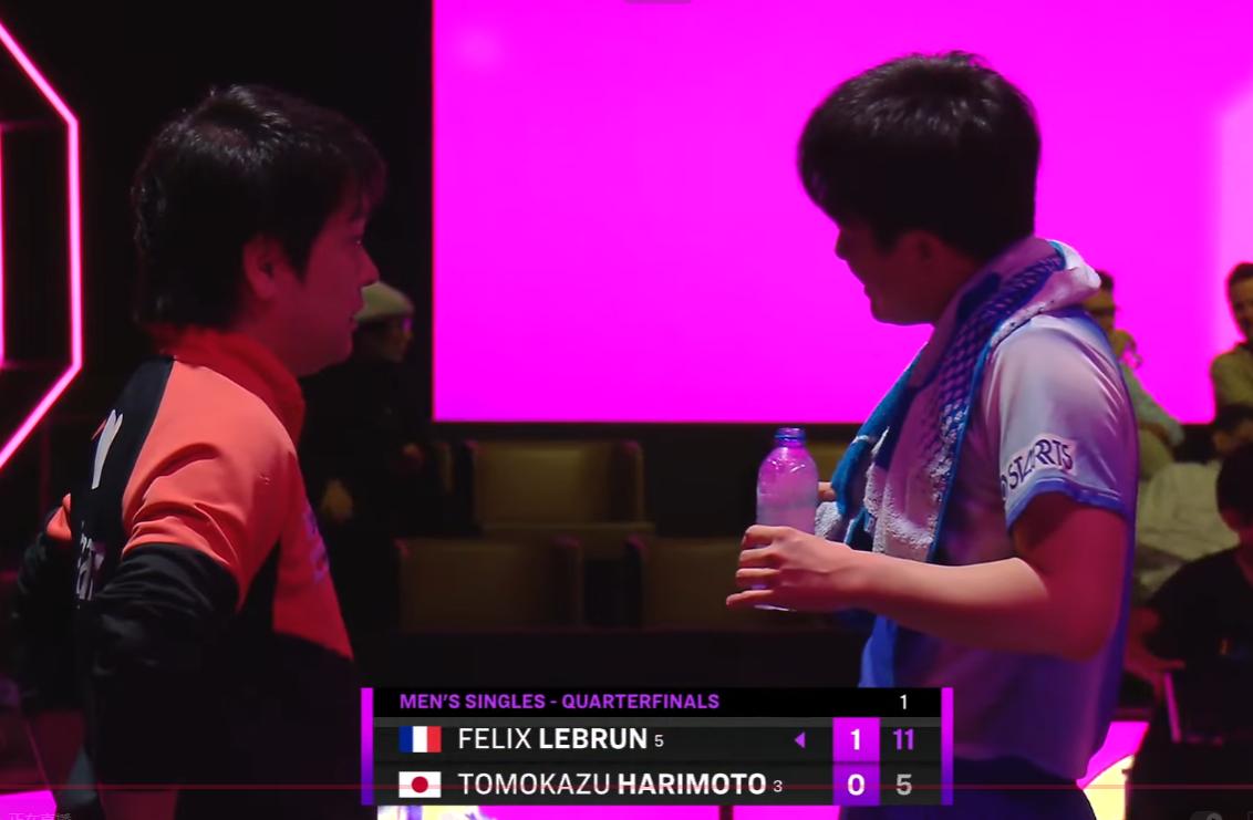 F勒布伦起飞了，哈哈，
张本智和3:0开局，
小布7:5反超了。
张本智和叫了暂