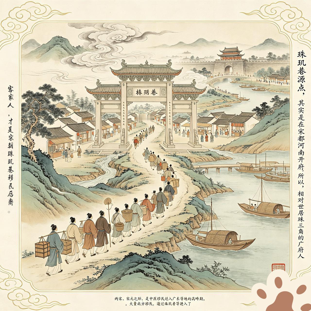 珠玑巷的源点，其实是在宋都河南省开封府。而开封府，算是客家移民的重要祖根地之一。