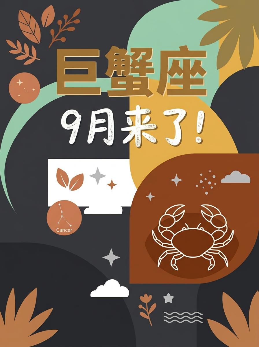 巨蟹座的9月，自己做主，魅力爆棚！。参考太阳+上升