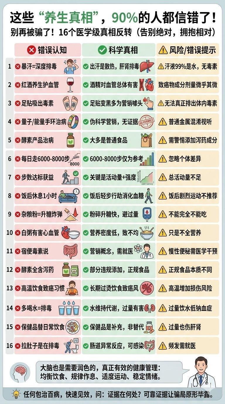 越养越“伤”的这16个健康谣言 你中了几个？

日常健康误区