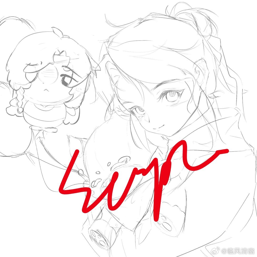 喜欢画这种不动大头只动小头的，，，，，稿得我很舒服…… 小怜现代服设我编的，嗯…