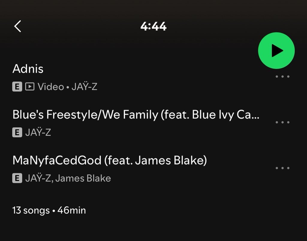 JAŸ-Z 已正式将《4:44》CD版中的 3 首附加曲目发布到流媒体服务平台 