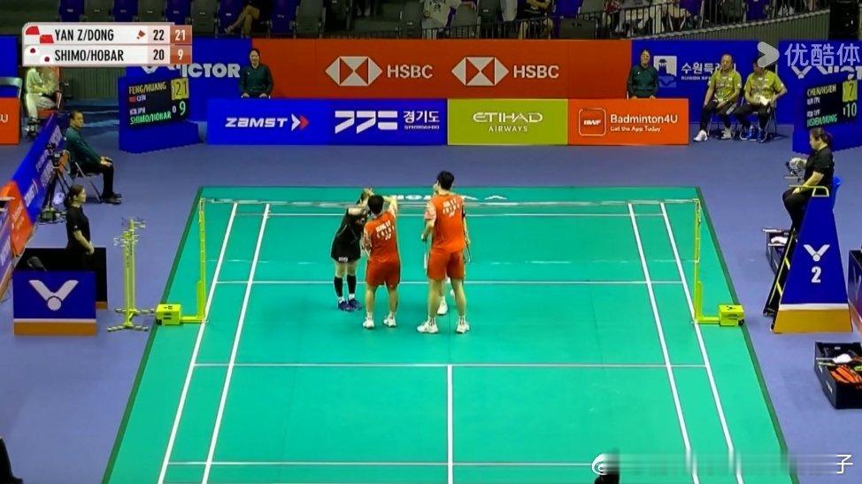 冯彦哲黄东萍2比0霜上雄一保原彩夏（20，9）晋级2025年韩国羽毛球公开赛混双