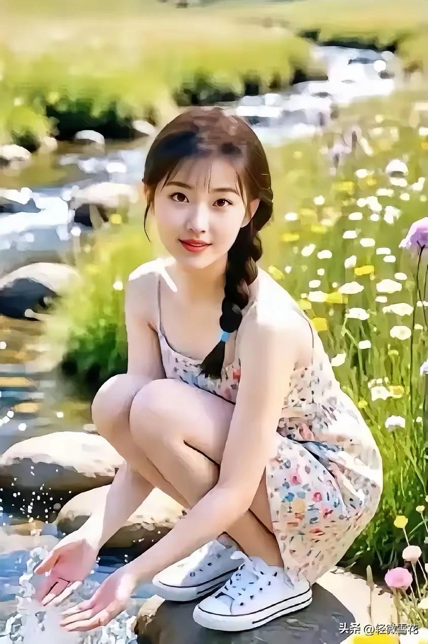 山清水秀景宜人，
女子如花靓丽纯。
莫道乡村出俊鸟，
闭月羞花亦芳芬。