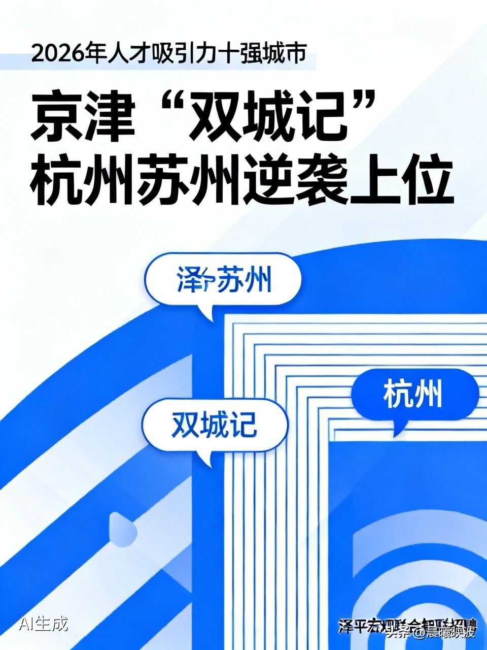 权威数据揭秘！2026年人才吸引力十强城市：京津上演“双城记”，杭州苏州逆袭上位