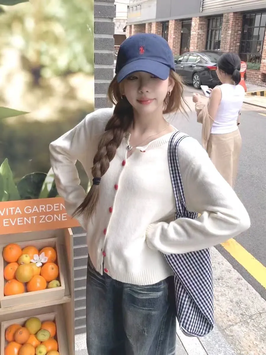 加厚爱心毛衣开衫🧶软糯到不想脱！