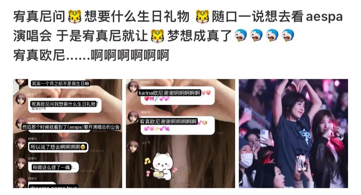 原来ive李瑞去看aespa演唱会是安宥真送的生日礼物，顺带着Liz一起去了[爱