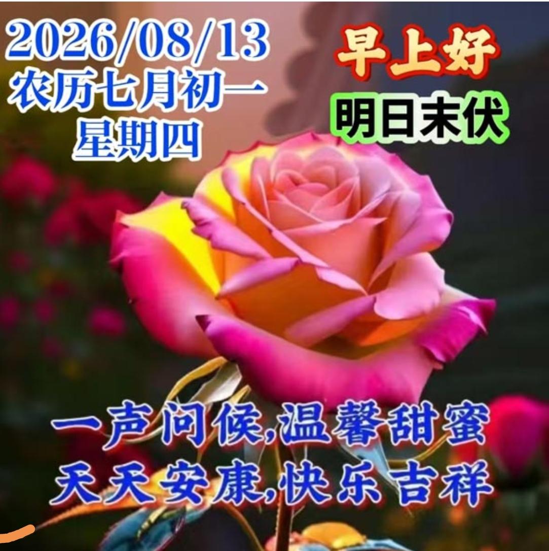 清晨问候送吉祥，
岁岁平安好运来；
生活美满人欢笑，
吉祥顺遂万事兴；
祝福声声