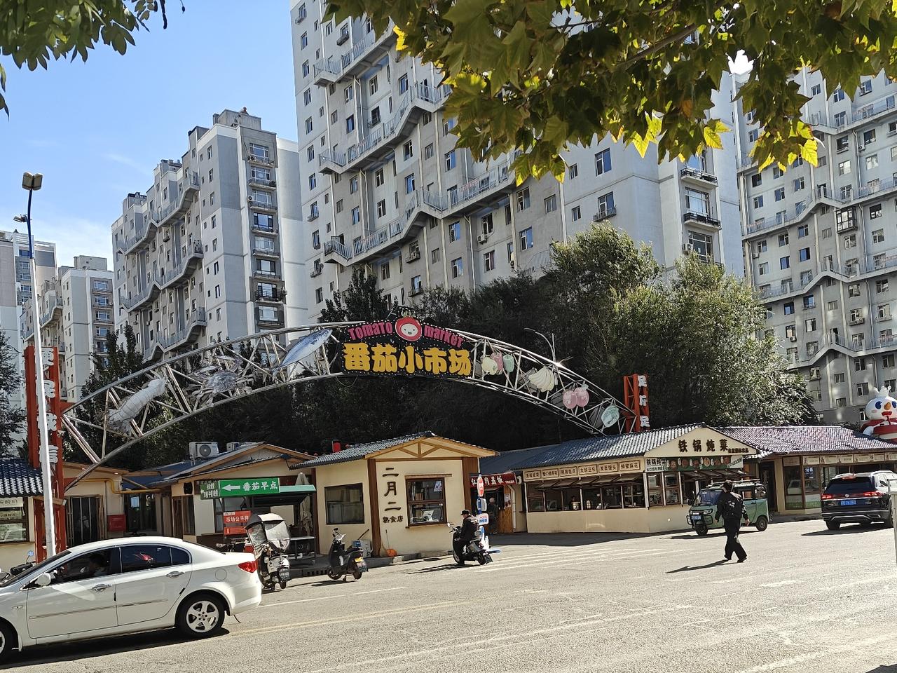 前几天我消食儿，溜达到番茄小市场旁边的野摊，看见一家五口人在卖苹果。就三箱苹果，