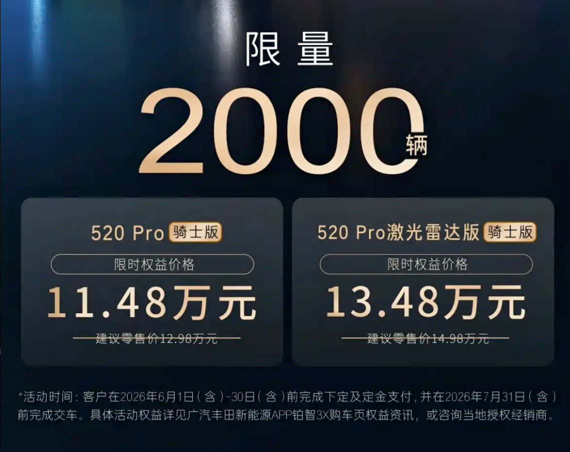 没想到铂智3X这样的大众化车型也出限量版了。这个骑士版主要是有专属的配色、标识以