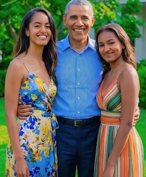 天伦之乐：那时，奥巴马总统的两个“贴身小棉袄”…