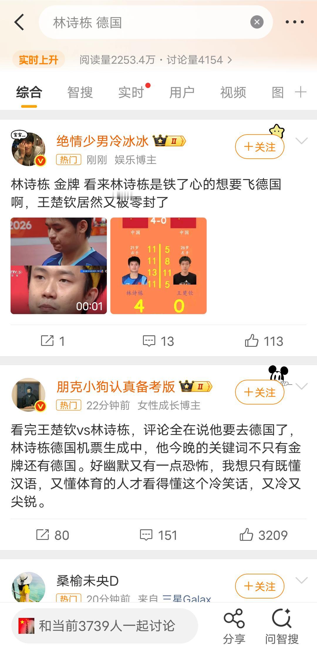 为什么林诗栋横扫了王楚钦之后，会有“林诗栋 德国”这个热搜啊。大家真没有必要这样