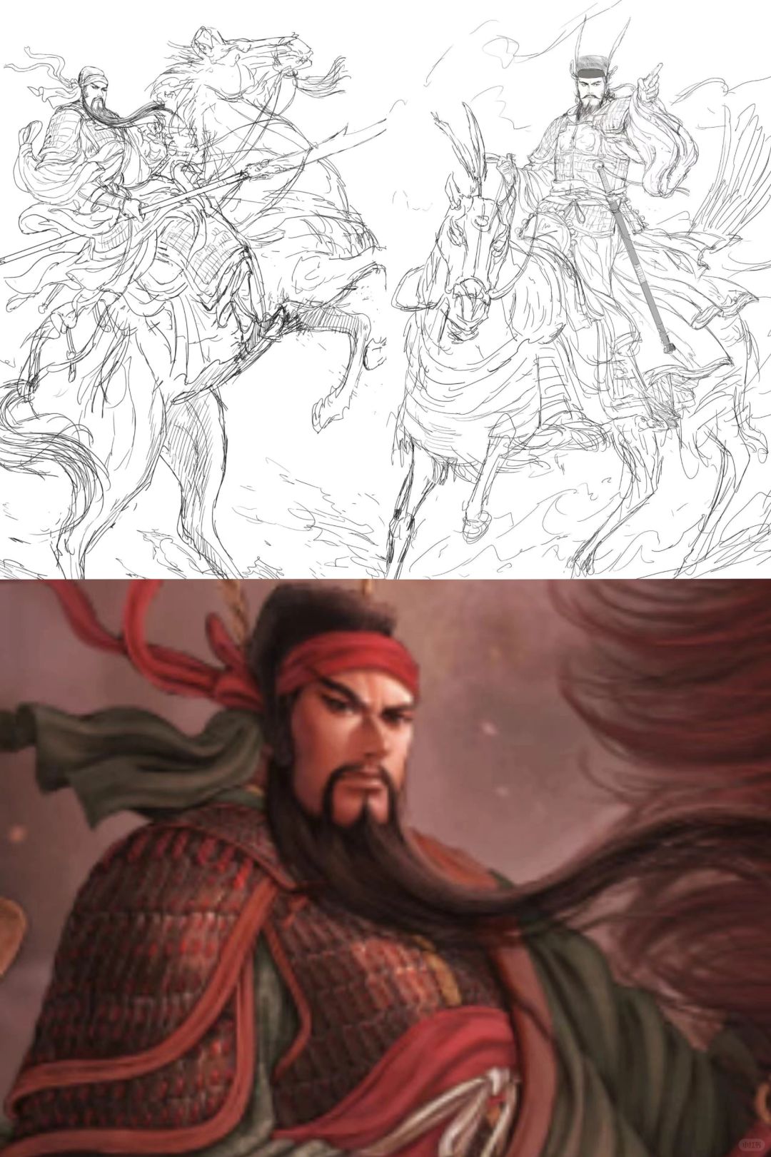 黄子鉴老师绘画三国 燎原三国线稿图