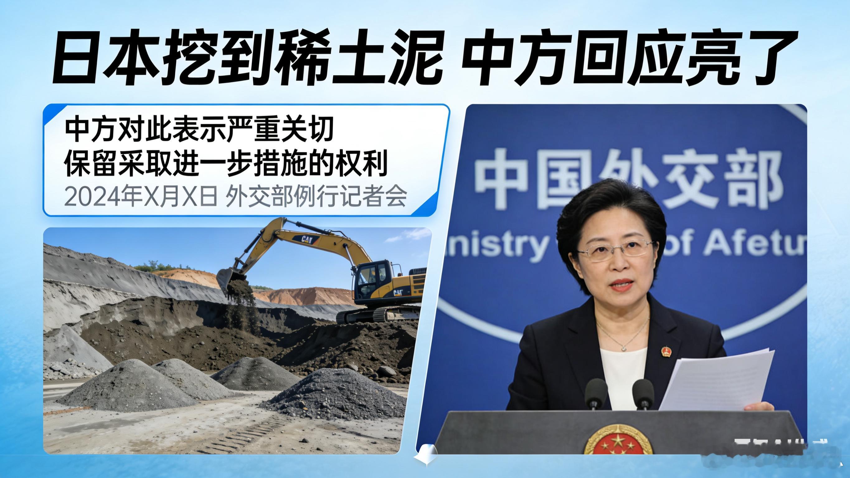 日本挖到稀土泥中方回应亮了日本挖到稀土泥，想借此搞点小动作，咱中方的回应那叫一个