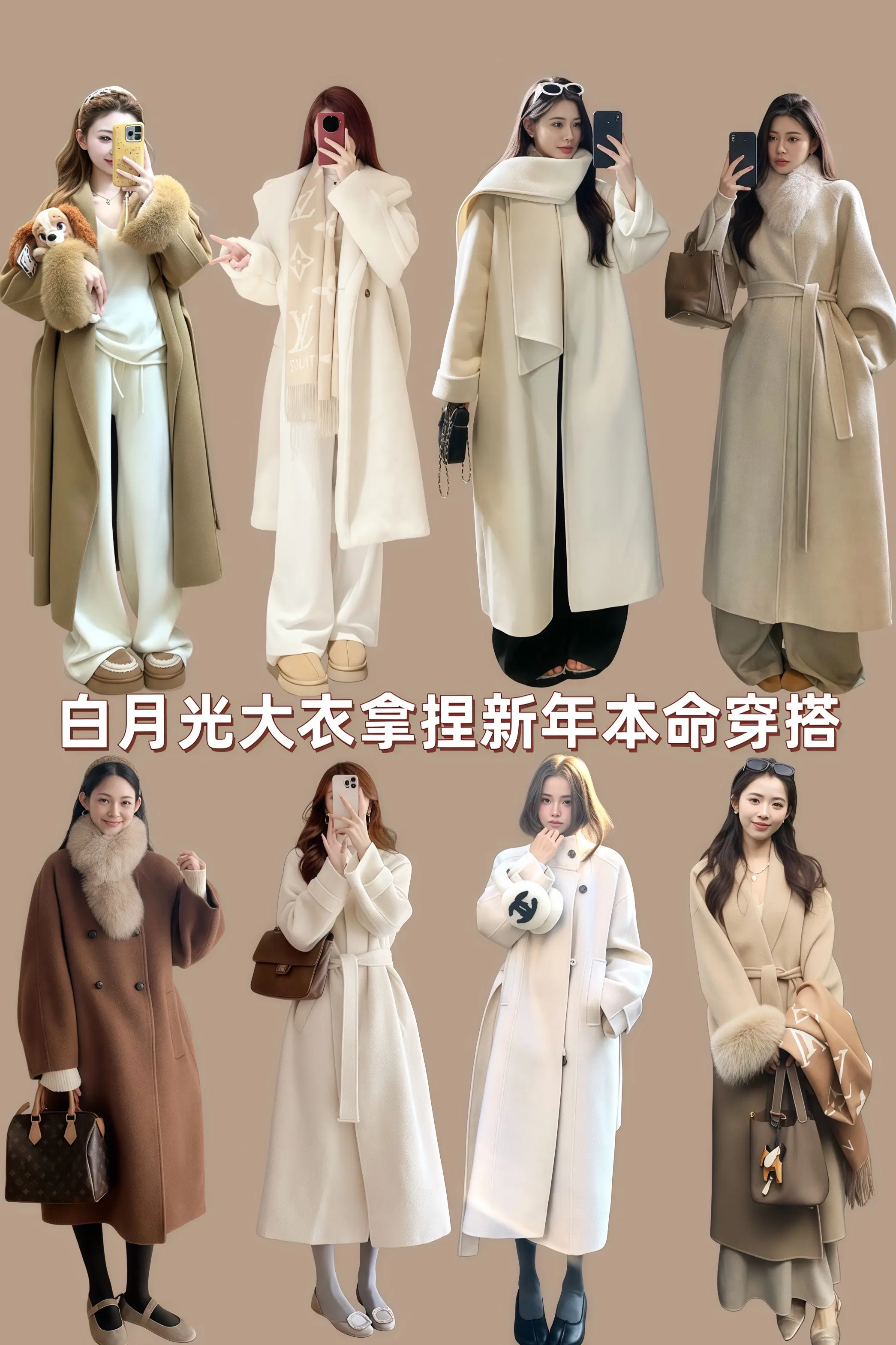 白月光大衣拿捏新年本命穿搭  过年穿什么新年穿搭气质大衣新年战袍