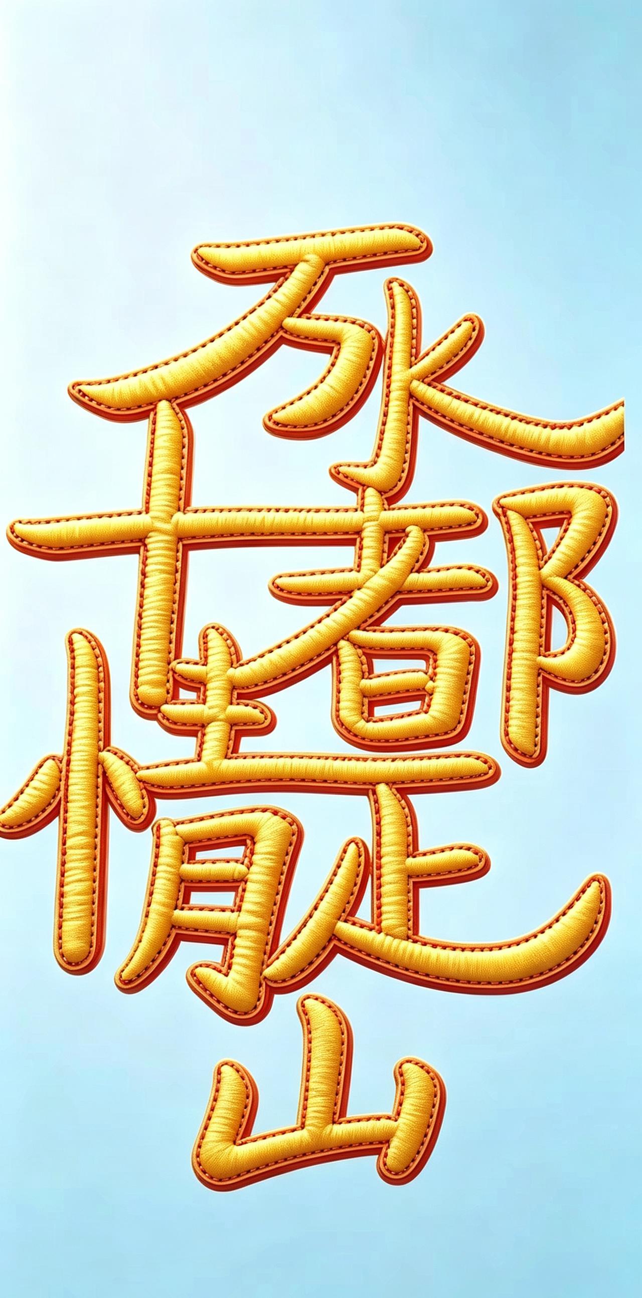 有几个字？连在一起能读顺吗？
有人说连起来是：山水都在情山上。
难道是山水万千，