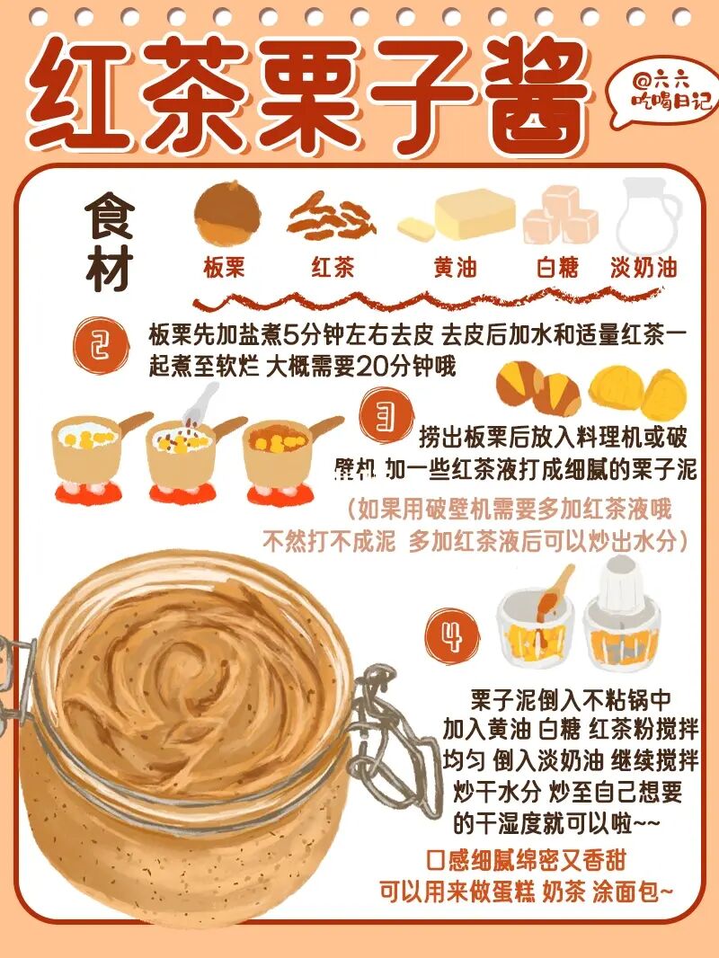 秋日限定栗子酱🌰做蛋糕、奶茶面包都能用