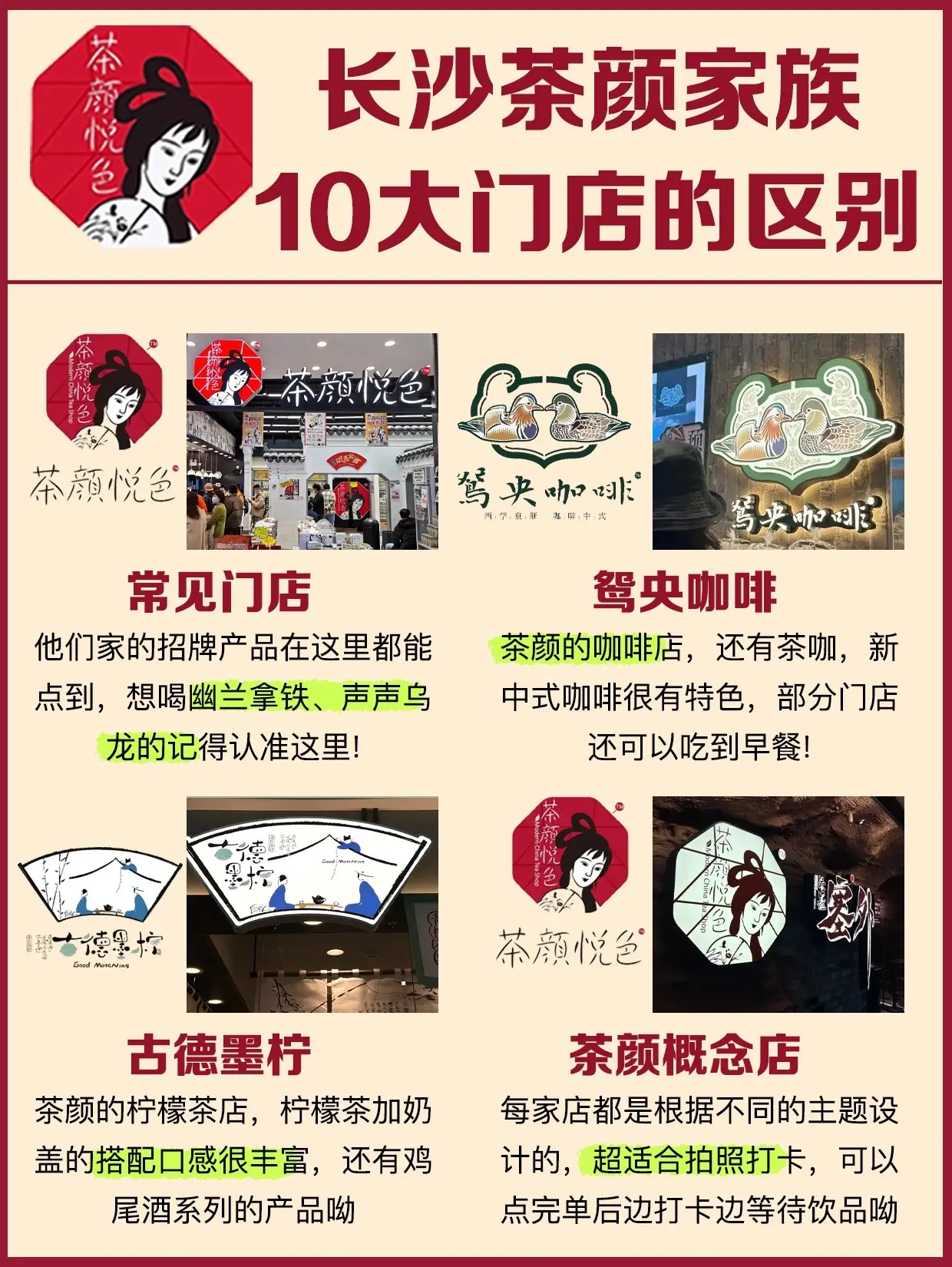 茶颜家族10个门店区别！一篇说清楚（不跑错