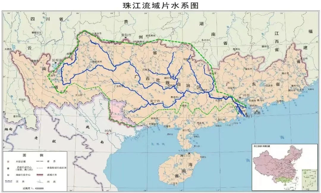 珠江水系流域地图