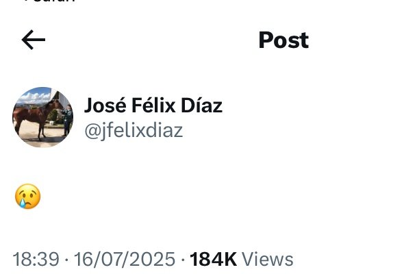 🚨José Félix Díaz发了个表情：😢halamadrid ​​​