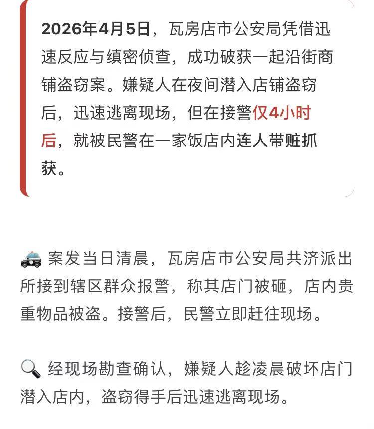 瓦房店警察4个小时，抓获珠宝店盗窃案嫌疑人