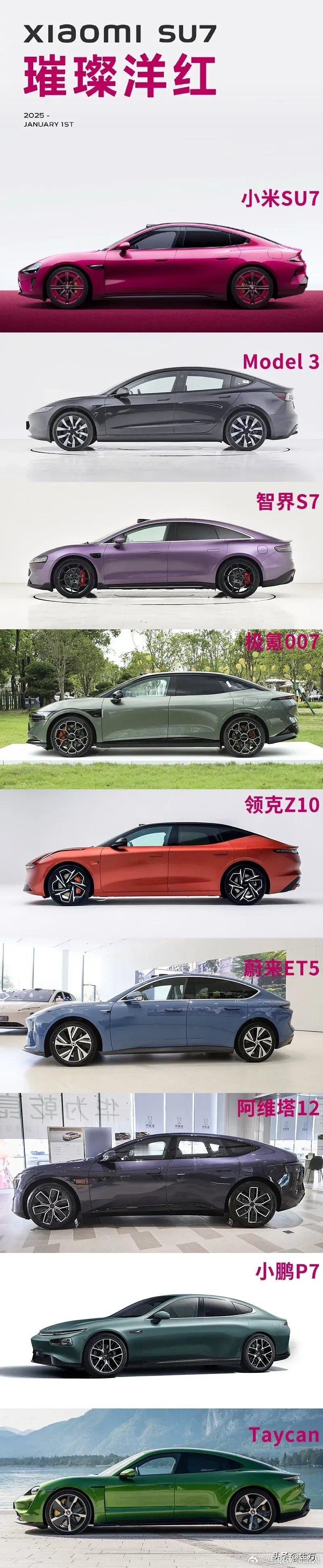 今天小米推出新颜色，友商们也没闲着！ 瞧瞧这九个品牌的汽车颜色，为了抢夺 202