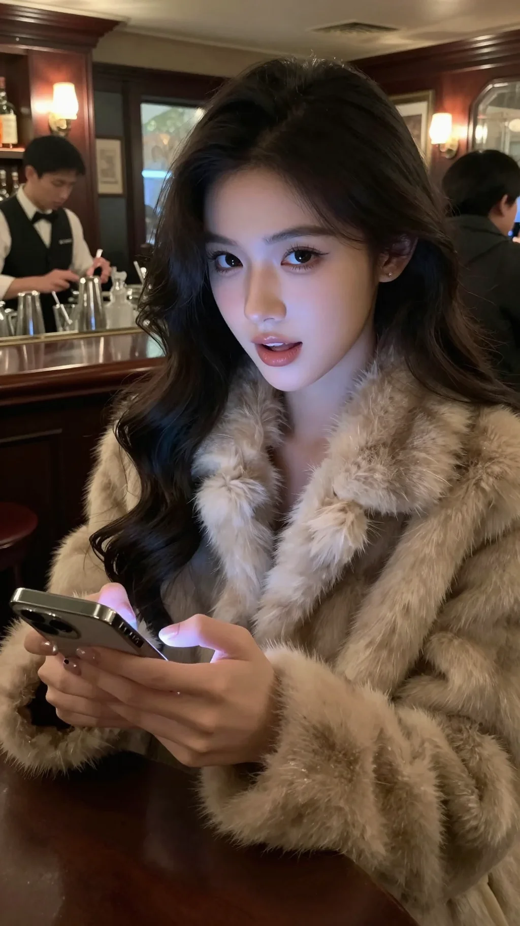 大衣和卷发更配