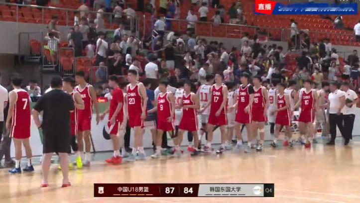 U18国青这边赢了一场，87-84战胜韩国东国大学cbaCBA