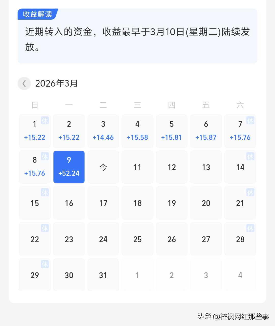 余利宝这是怎么了，今天看到这数字感觉有点害怕了。
   余利宝放点零钱，每天一直