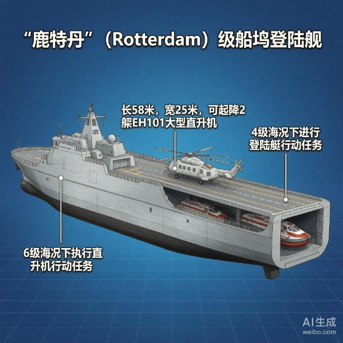 军事ai新视野 荷兰/西班牙“鹿特丹”级船坞登陆舰“鹿特丹”（Rotterdam