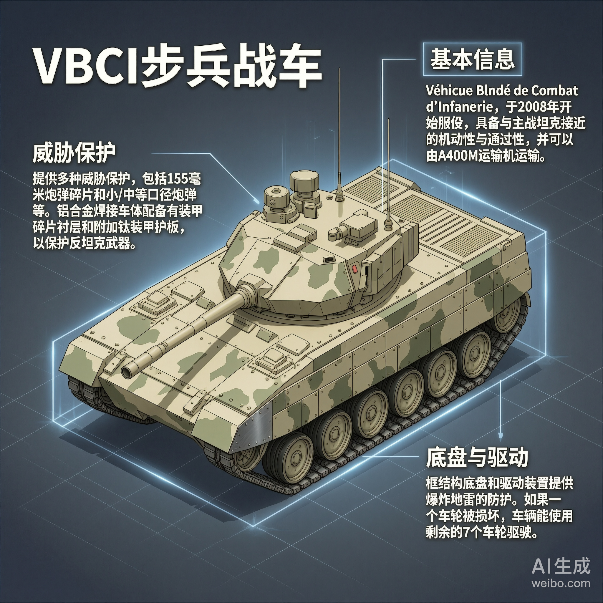 军事ai新视野 法国VBCI步兵战车VBCI（Véhicule Blindé d