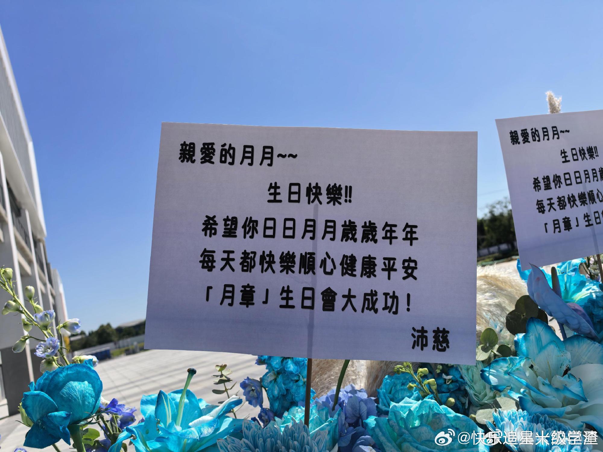 张月今日生日会收到了好多花篮 